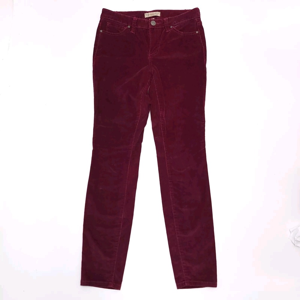 Nine West Vintage America Pants Womens Size 6/28 Corduroy Red Tapered‎ Stretch
